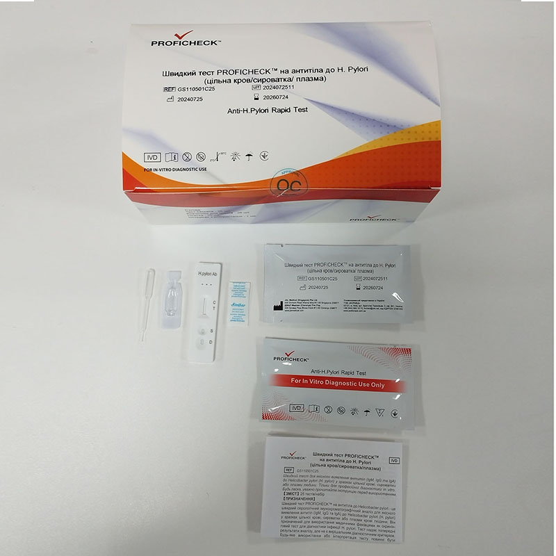 Швидкий тест PROFICHECK на антитіла до H. Pylori (цільна кров/сироватка/плазма)